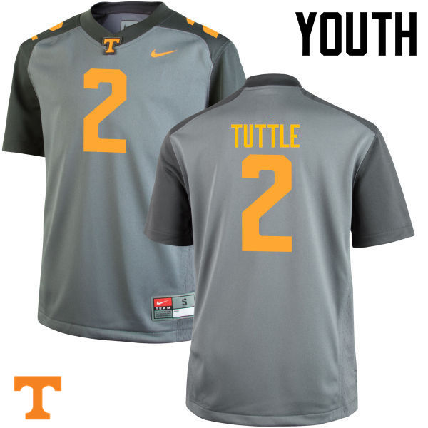 Youth #2 Shy Tuttle Tennessee Volunteers College Football Jerseys-Gray - Click Image to Close